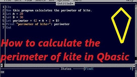 how to calculate the perimeter of kite in Qbasic program