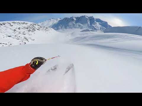 Skiing "Vito's" Off The Deserted Glacier in Valdez, Alaska