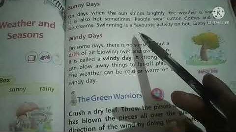 class 1 subject EVS chapter 16 topic difference of weather in season and what is the sunny day