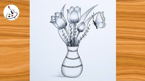 How to draw a butterfly on flower||Simple Pencil Sketch||Easy Drawing ideas for Beginners 