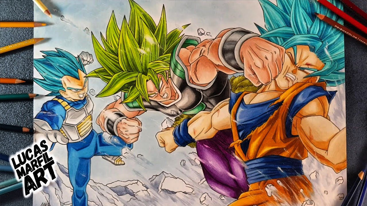 Como dibujo a Broly vs Goku y Vegeta - Nueva película | Dragon Ball super - thptnganamst.edu.vn