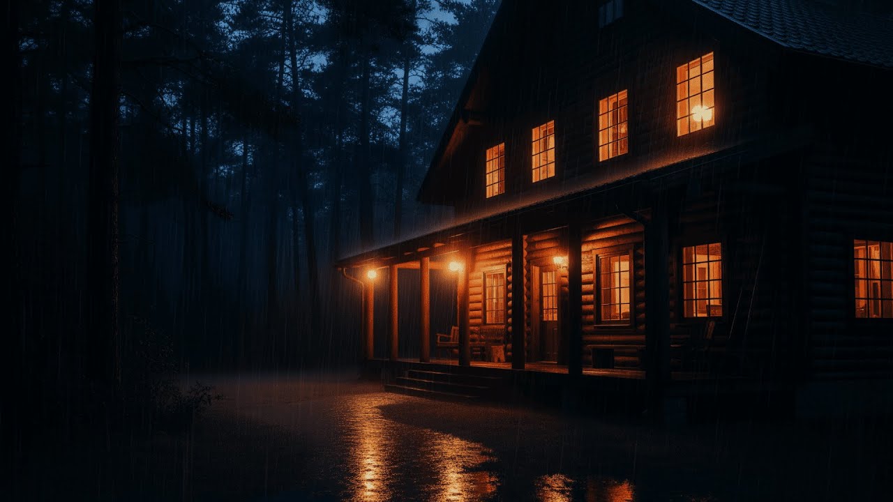 Rain Sounds for Sleep | Cozy Log Cabin Ambience with Heavy Rain | ASMR ...