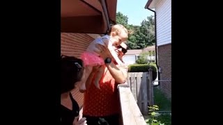 Baby Girl Meets Neighbors Dog For The First Time