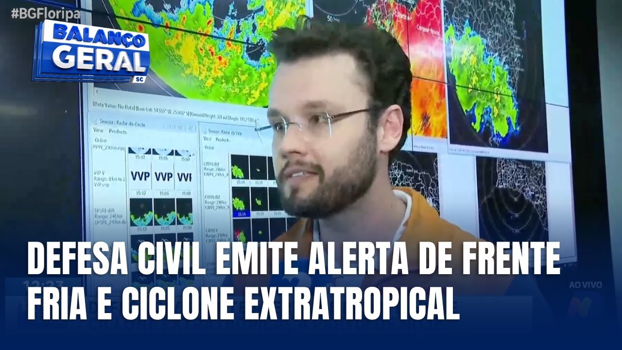Defesa Civil emite alerta para ciclone e frente fria em Santa Catarina