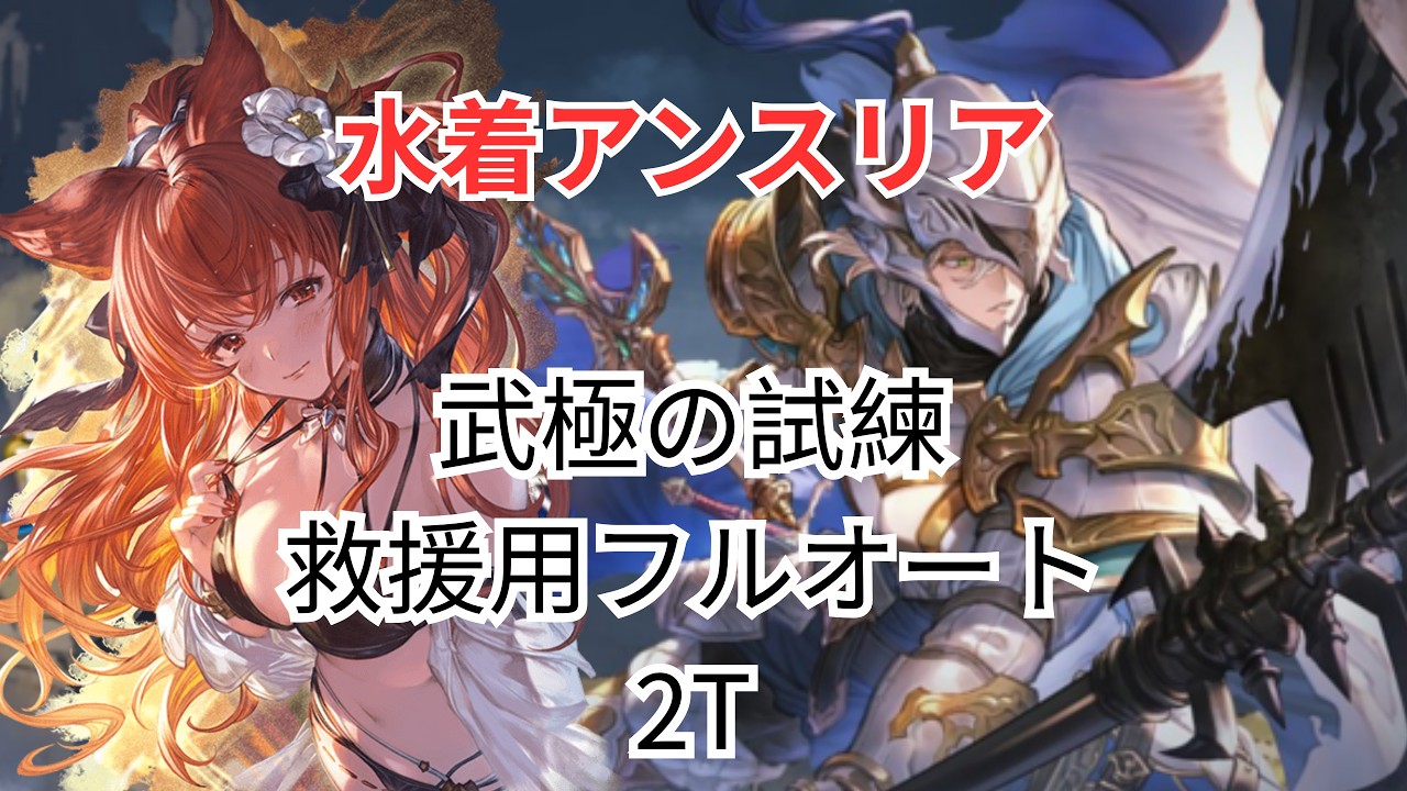 武極の試練 救援用フルオート2T 水着アンスリアお試し マナダイバー  布都御魂編成 【グラブル】