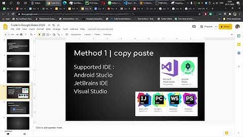 How to add code to Google Slides with Syntax Highlight
