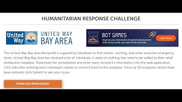 HUMANITARIAN RESPONSE CHALLENGE Automation Anywhere | Using Java Script