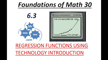 FM 30 6.3 Regression Functions (using Technology -TI 83)