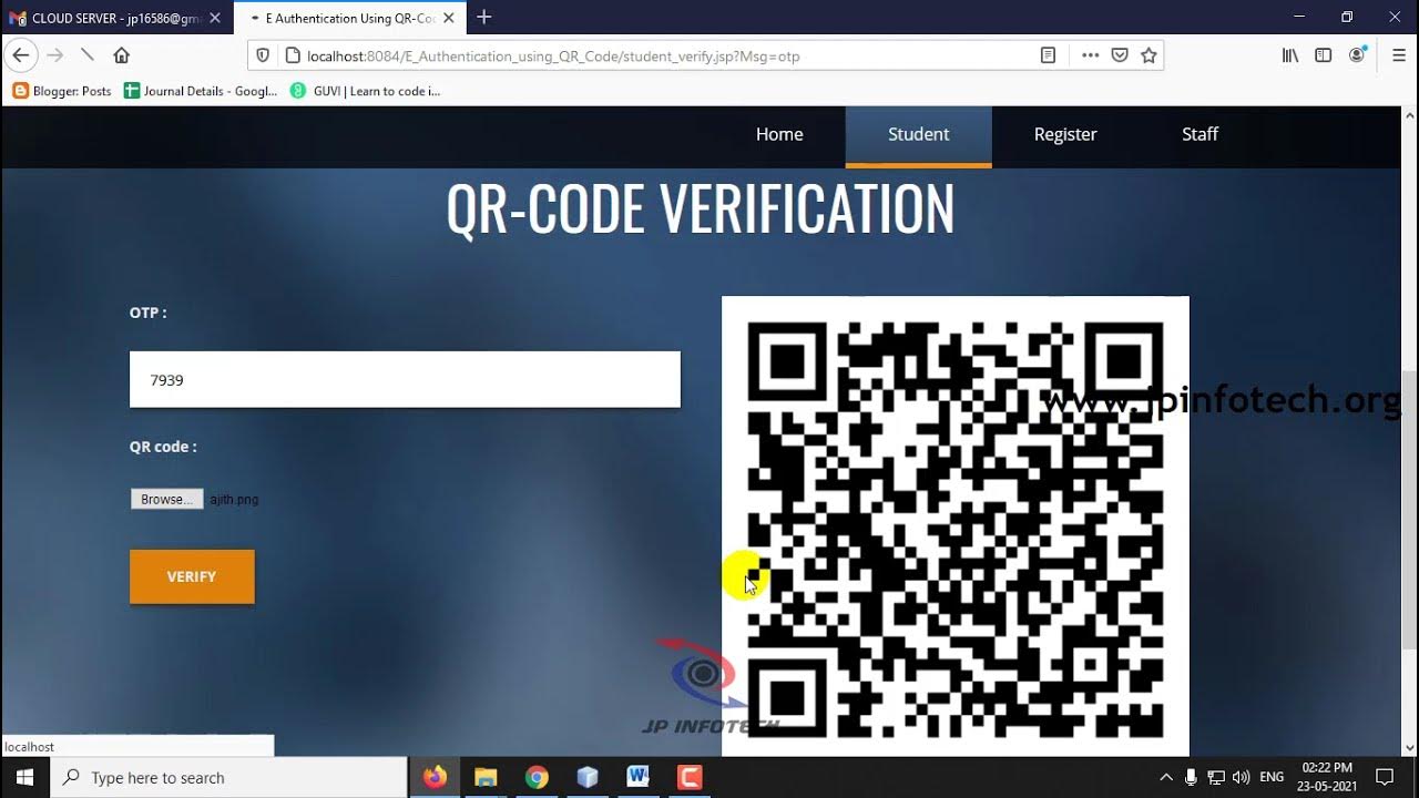 E-Authentication System using QR Code and OTP | Java Final Year Project ...