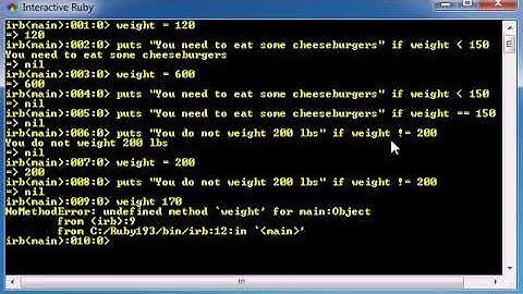 Ruby Programming Tutorial   15   Comparison Operators