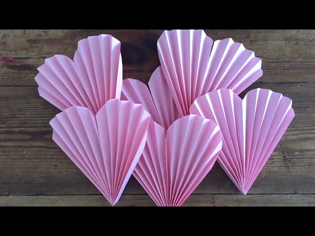 jojofuny 48 Pcs Paper Fan Christmas Decor Xmas Decor Heart Shaped Fans DIY  Decorations Fold Fan Heart Decor Heart Shaped Folding Fans Folding Handheld
