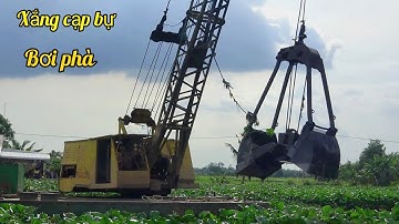 Cận Cảnh Xáng Cạp Bự Bơi Phà Và Múc Đất Lẻ Cực Ngầu