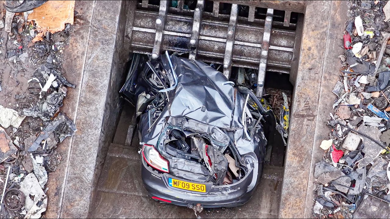 Satisfying Car Shredding | Industrial Shredder Footage