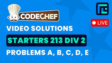 CodeChef Starters 213 | Video Solutions - A to E | by Suvrat | TLE Eliminator