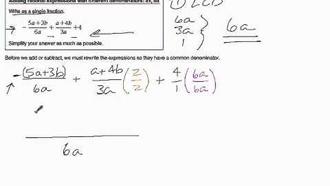 Adding rational expressions with different denominators ax bx.mov