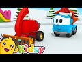 Build a snowplow with leo and his friends  cartoons for kids  kidsy