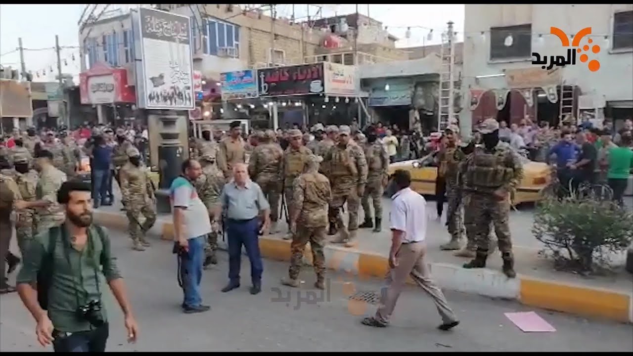 احتدام بين المتظاهرين والأجهزة الأمنية في الديوانية #المربد