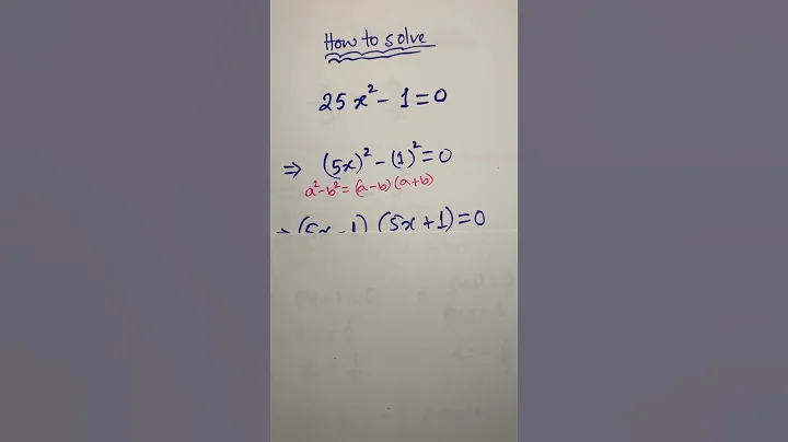 #shortsviral #mathstricks  #how to solve 25 x^ 2 -1=0