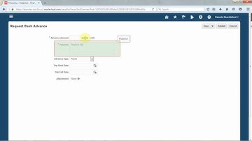 Oracle Financials-Request Cash Advance
