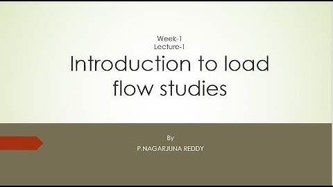 Introduction to load flow studies  Part II