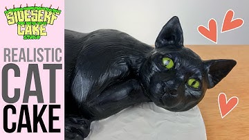MAKING A REALISTIC BLACK CAT CAKE
