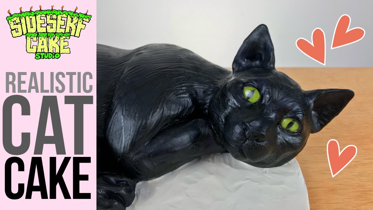 MAKING A REALISTIC BLACK CAT CAKE - YouTube
