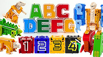 Alphabet dinosaur transform robot combine! Save PJ Masks with Power Rangers Zyuohger! #DuDuPopTOY