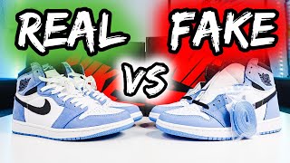 ⚠️REAL vs FAKE (REPLICA,UA) JORDAN 1 UNIVERSITY BLUE ⚠️ APRENDE A DISTINGUIRLAS!