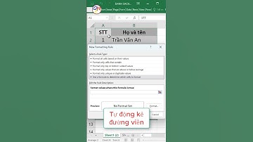 Excel: Tự động kẻ đường biên, đường viền khi nhập dữ liệu