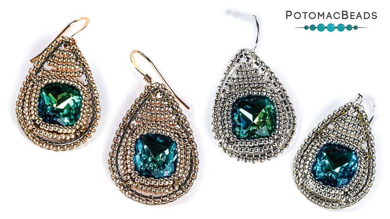 Aurora Seed Bead Bezel for Cushion Crystals - DIY Jewelry Making Tutorial by PotomacBeads