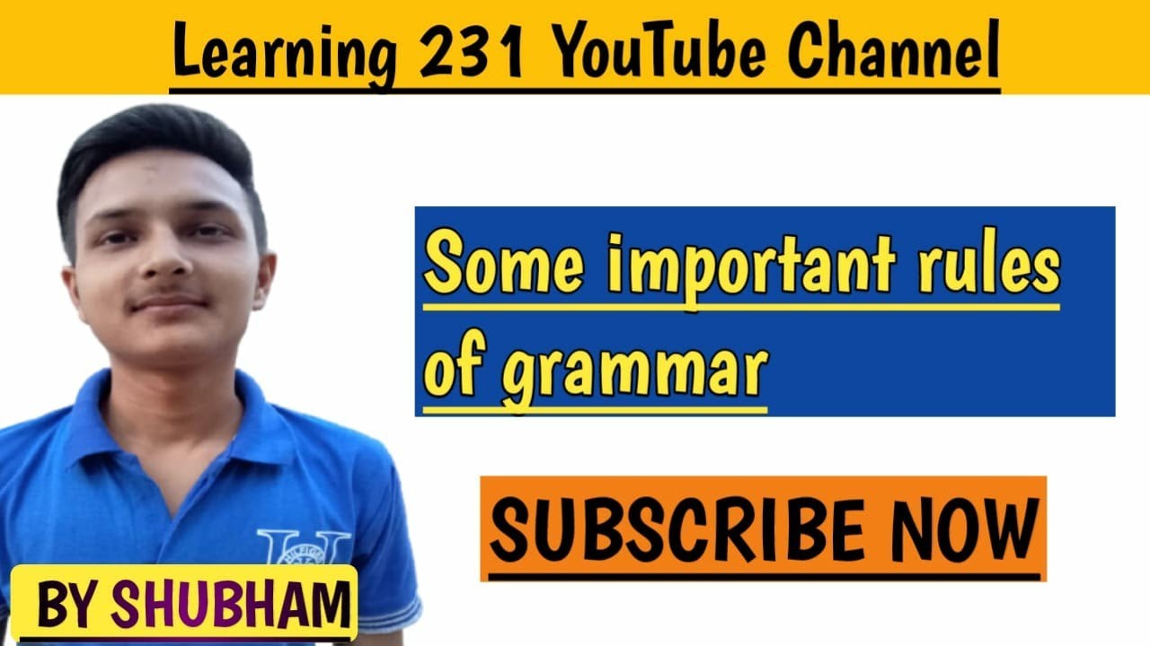 // English // Some most important rules of grammarBy Shubham - YouTube