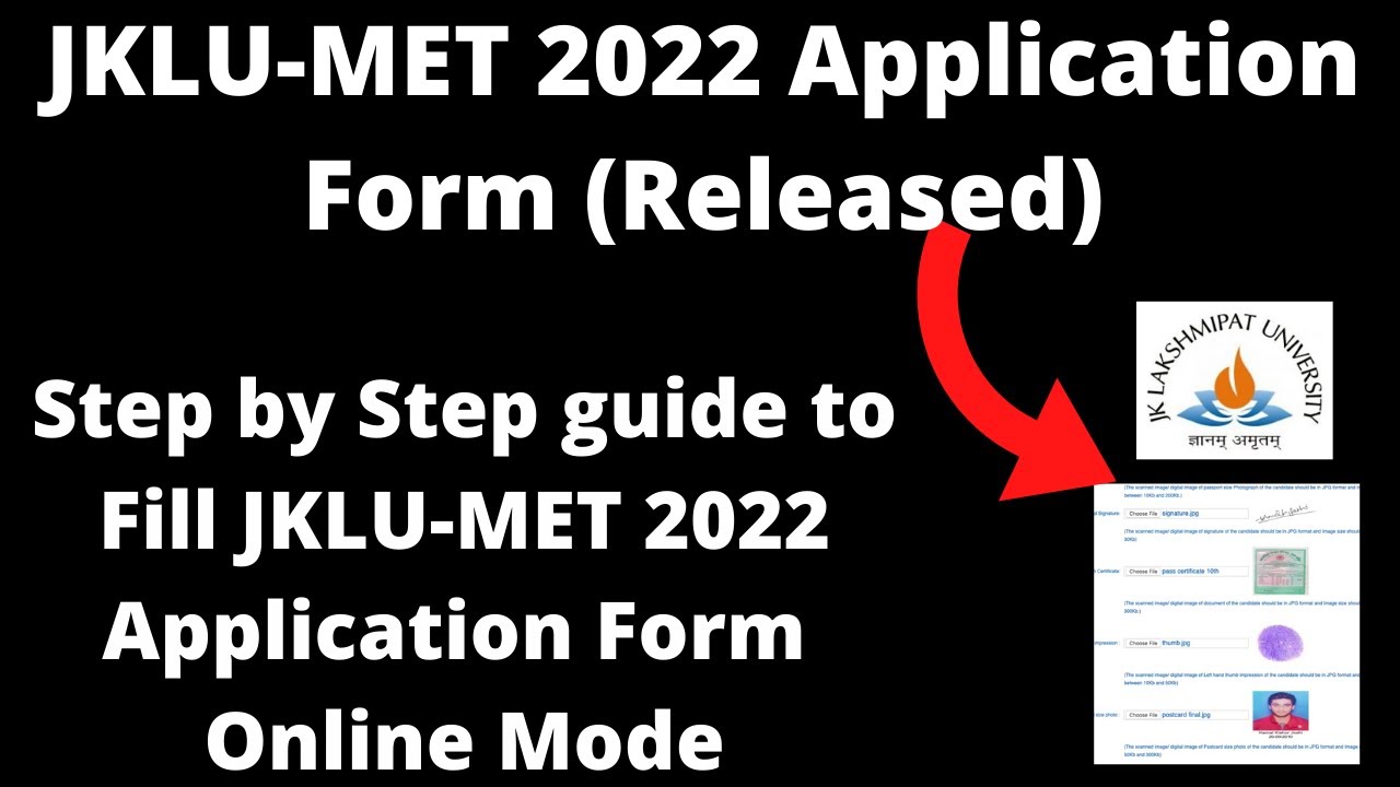 JKLU-MET 2022 Application Form (Released) - How to Fill JKLU-MET 2022 Application Form Online Mode