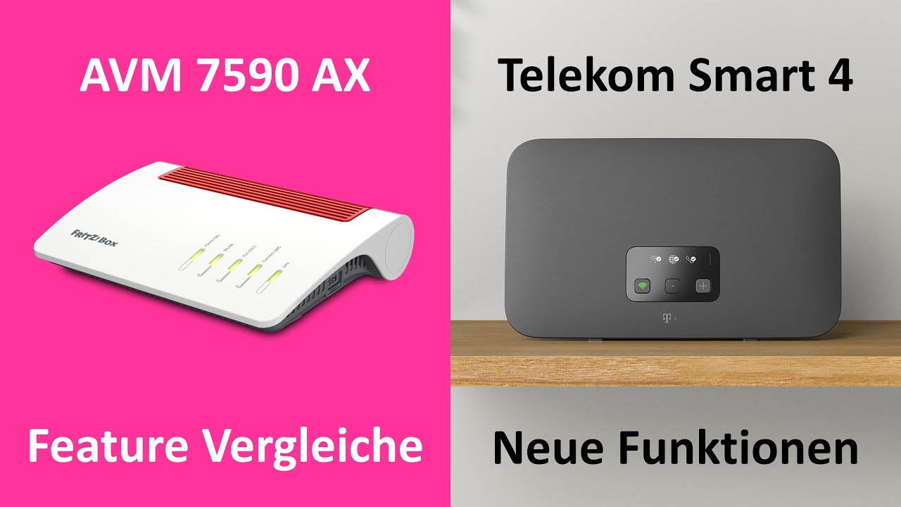 AVM Fritzbox 7590 AX vs Telekom Smart 4 - WiFi-6 Boxen Vergleich -  Prio-WLAN - VPN - Hybrid 5G - YouTube