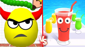 Draw to smash (save the doge) vs 🧃 Juice run (happy glass)  gameplay walkthrough Mobile