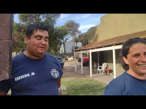 Guardia de Bomberos en Sauce Grande. Heber Hurst , personal; Romina Cao, Mauricio Crededio y Pachacu