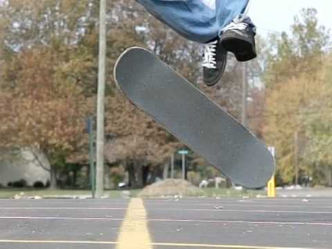 Slow motion flat ground skateboarding (2)
