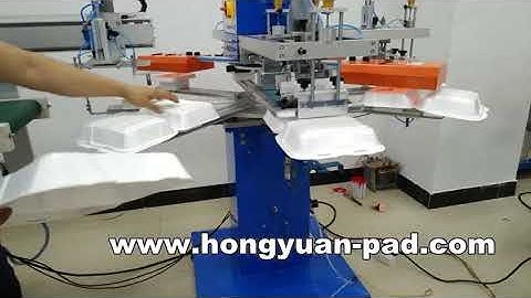 How To Print Lunch Box Food Container 3 Color Rotary Screen Printing Machine Hoystar