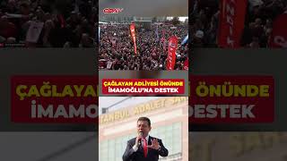 Çağlayan Adliyesi Önünde İmamoğluna Destek: Kurtuluş Yok Tek Başına Resimi