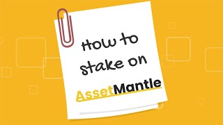 Staking on AssetMantle Staking on AssetMantle