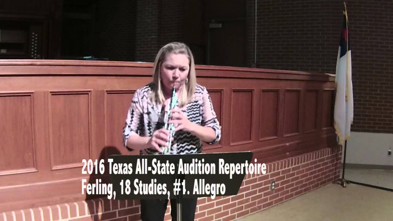 2016 Texas AllState Oboe Audition Etude 1 YouTube