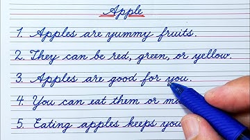 Apple 5 lines in English Cursive writing | 5 Lines Essay On Apple | Cursive handwriting practice