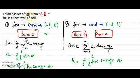 Fourier series for even and odd functions