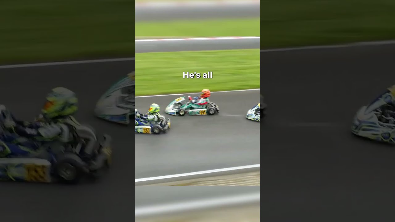 RIDICULOUS Outside DOUBLE Overtake By Young Go Kart Racer