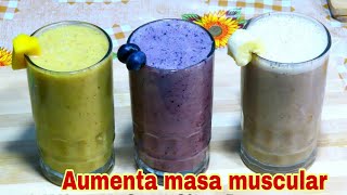 3 MEJORES Batidos de Proteína Natural para AUMENTAR MASA MUSCULAR💪Desayuno Saludable 😋 by Recetas Ingeniosas a Cocinar !  1,796 views 3 months ago 5 minutes, 18 seconds
