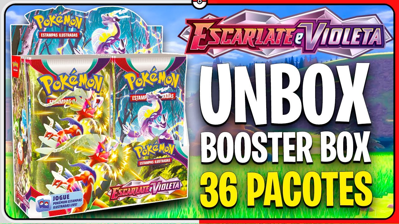 Box 18 Boosters Cards Cartas Pokémon Coleção Especial Escarlate e