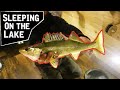 Ice Fishing For Walleyes In CRAZY Ice House