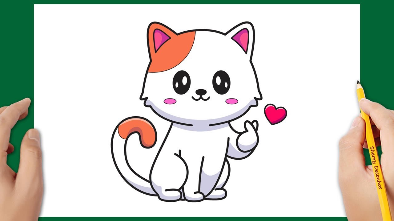 Como Desenhar Um Gato Fofo e Facil Passo a Passo Kawaii