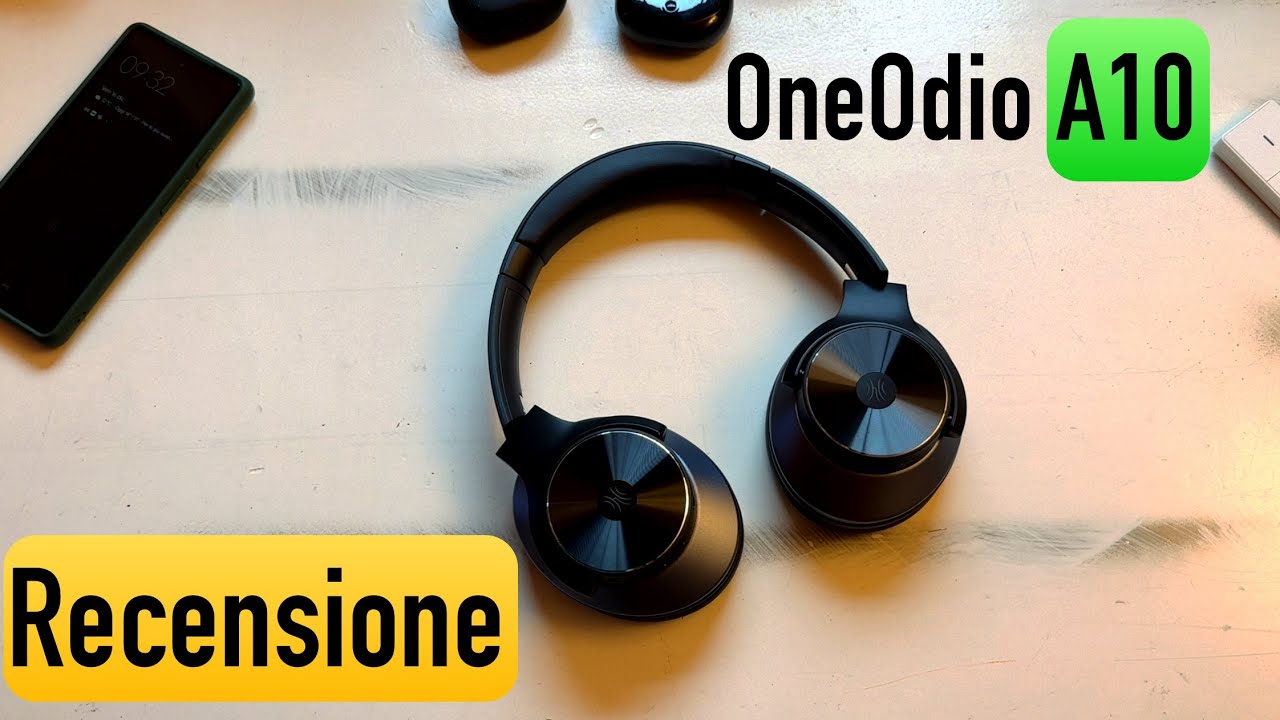 Oneodio A10 Cuffie Ibride ANC Bluetooth/Aux - Cancellazione Attiva Rumore, Nero/Blu, Usate