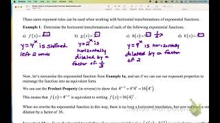 Lesson 2.4: Exponential Function Manipulation