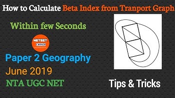 How to calculate Beta Index from Transport Graph | June 2019 | NTA UGC NET GEOGRAPHY
